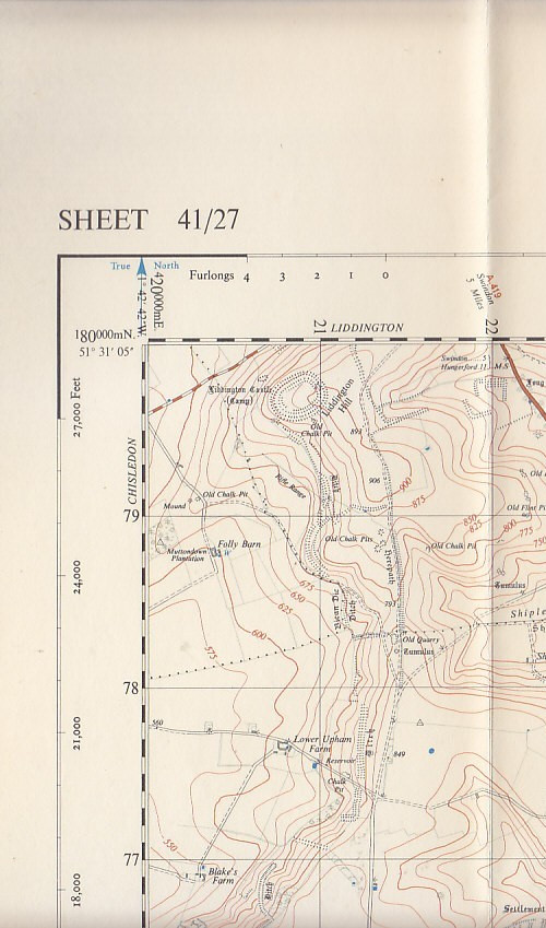 Ordnance Survey 1:25,000 First Series Map Sheet 41/27 (SU 27) Aldbourne