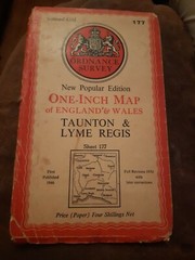 Ordnance Survey New Popular Edition One-Inch map 177 Taunton & Lyme Regis1946