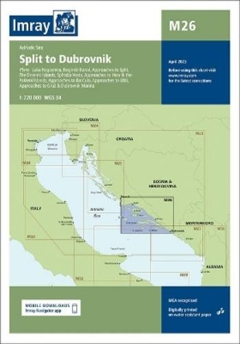 Imray M Series M26 Split to Dubrovnik (Map) M Charts