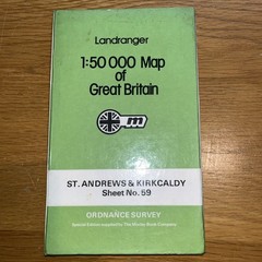 Vintage Ordnance Survey Landranger St Andrews Kirkcaldy 1987 Map 59