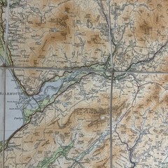 BARMOUTH & ABERYSTWYTH Ordnance Survey CLOTH Half Inch Sheet 15 1913 1929 rev