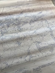 Vintage 1954 OS Large Scale National Grid Map Of Plymstock Nr Plymouth