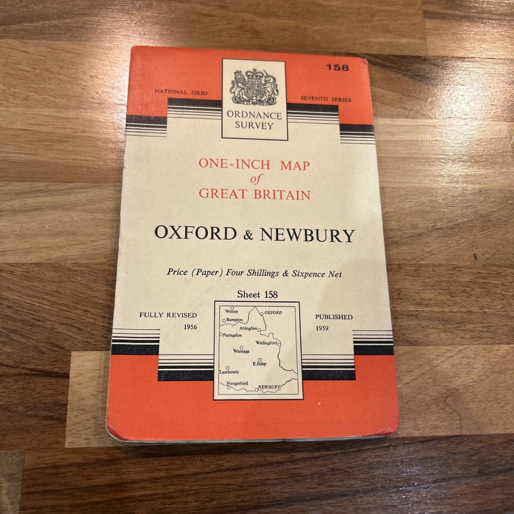 OXFORD & NEWBURY Ordnance Survey Map 1959 Sheet 158 Seventh Series Goring