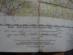 GREATER LONDON Half inch District Map COTTON BACKED 1962 41 X 32inch