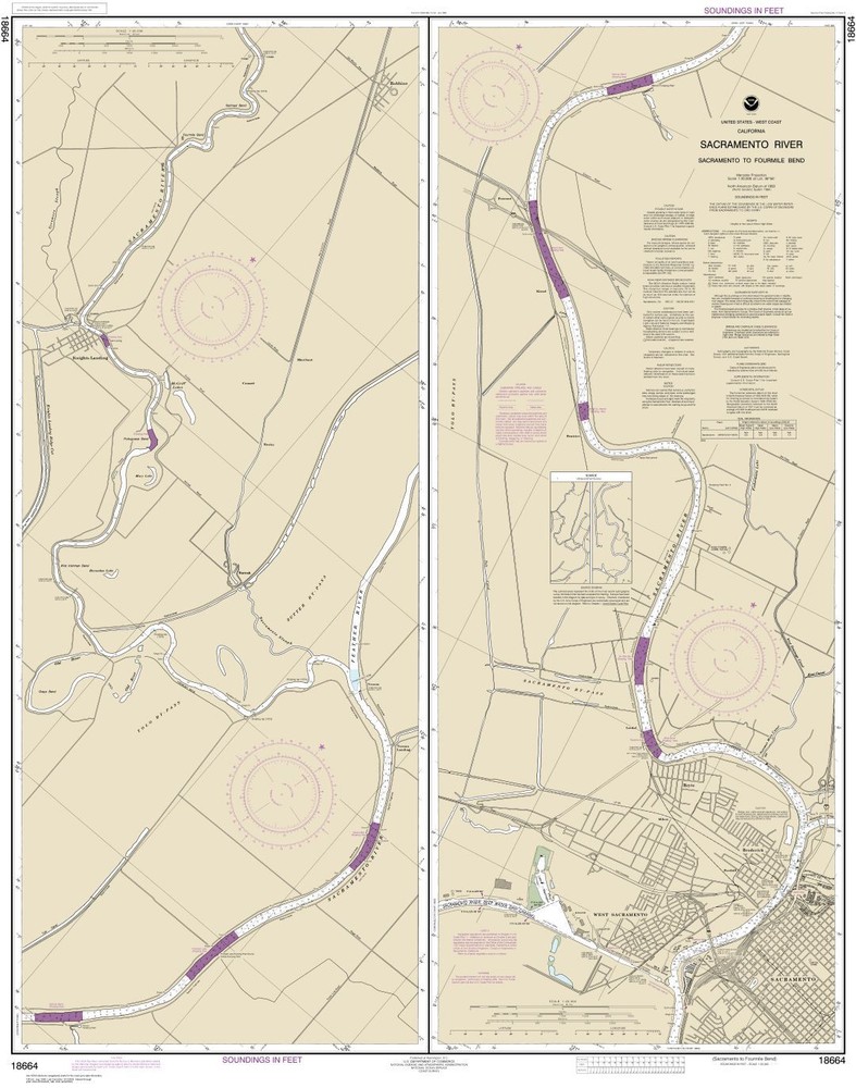 Sacramento River Sacramento to Fourmile Bend | Waterproof NOAA Chart 18664