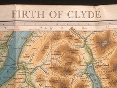 John Bartholomew’s 1947 Cloth Half-Inch Contoured Map Of The Firth Of Clyde