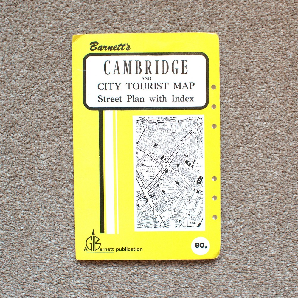 Barnett’s Cambridge Street Plan with Index Detailed Old Vintage Map