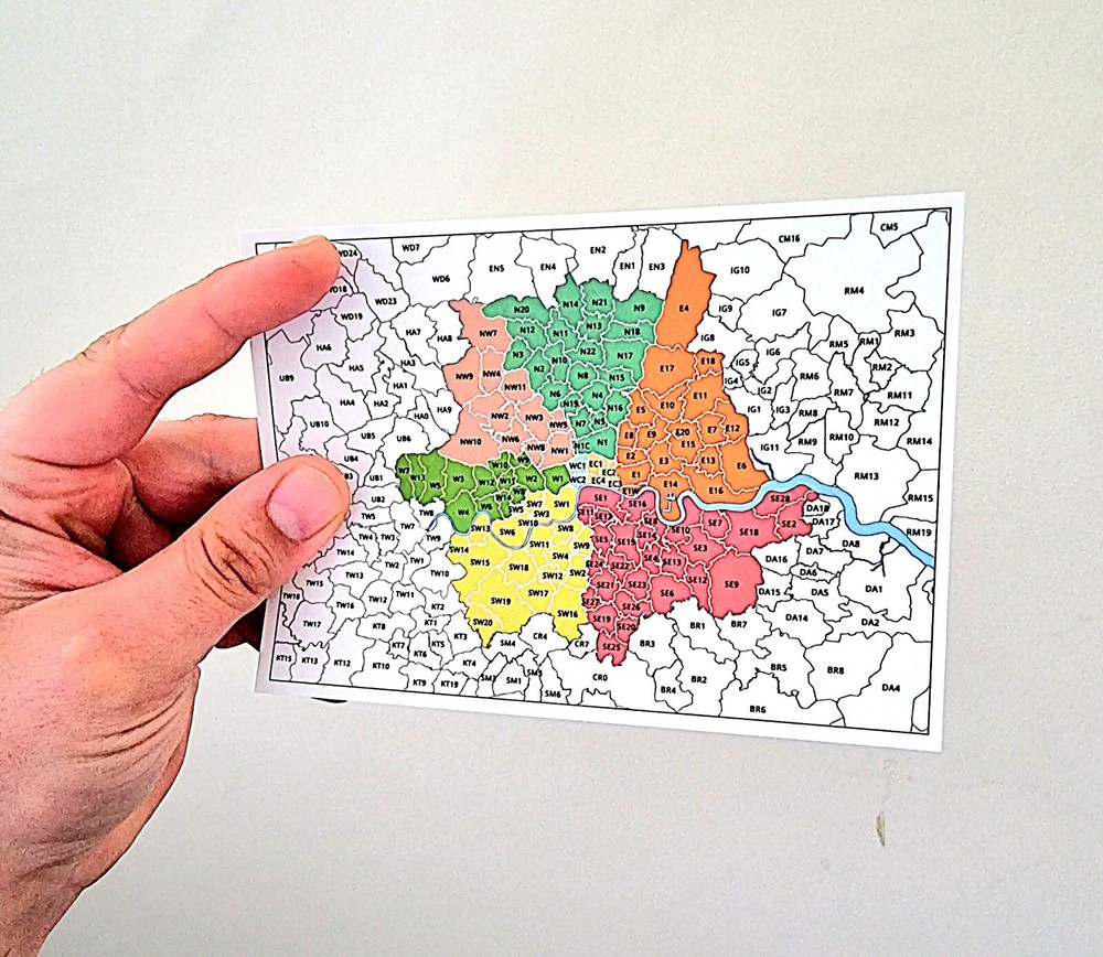 A-Z London District Postcode Map Atlas (A6 Size) London Borough Map