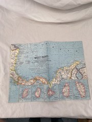 Vintage National Geographic Map West Indies December 1962