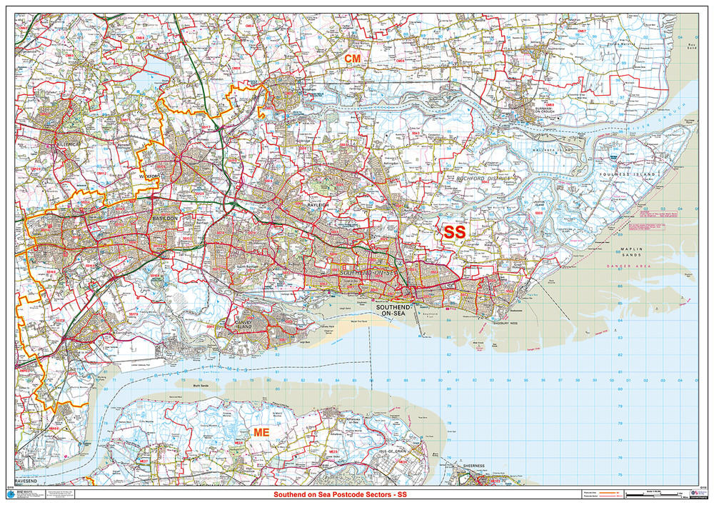 (G111) Map of South West London SW Postcode Sectors, SW London Postcodes