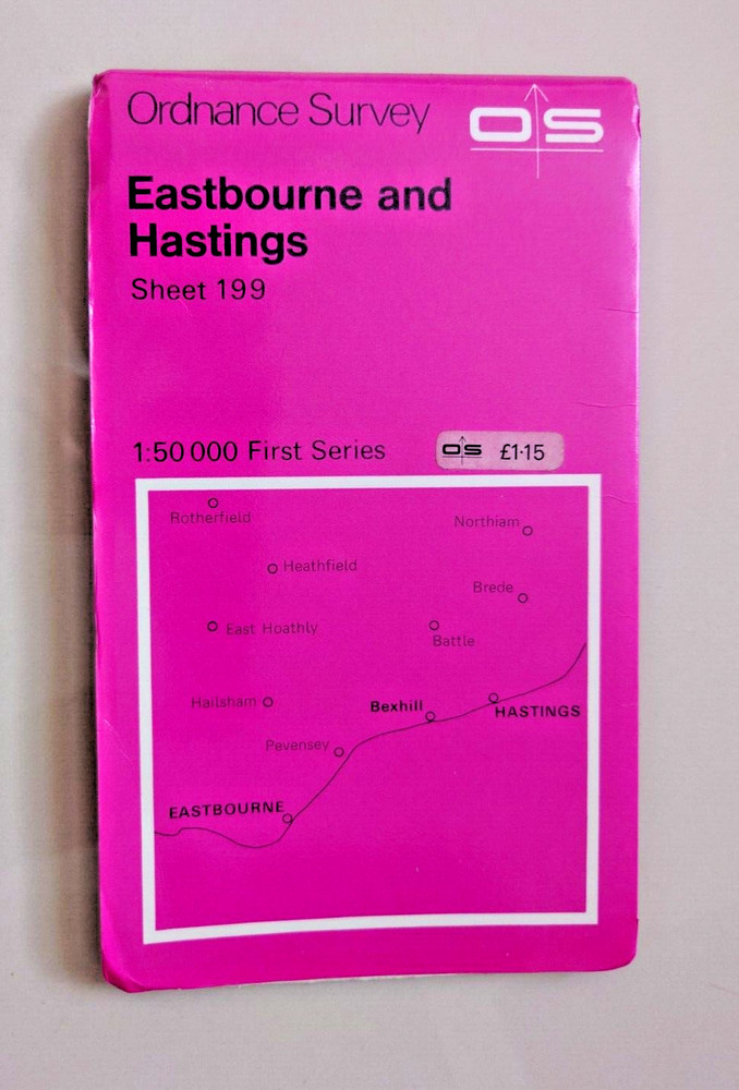 Eastbourne & Hastings OS Ordnance Survey 1:50000 Map 1st Series Sheet 199 1974
