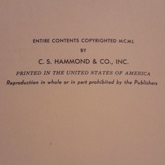 C.S. Hammond Hammond’s Complete World Atlas 1950 Hardcover World Atlas VG