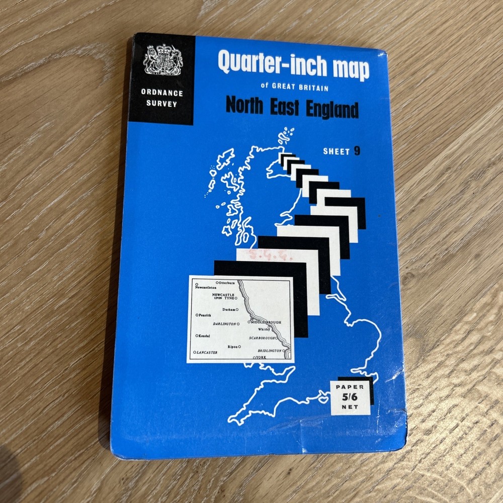 NORTH EAST ENGLAND 1964 CLOTH Ordnance Survey Quarter Inch Map Sheet 9 Whitby