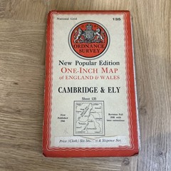 CAMBRIDGE & ELY Cloth Ordnance Survey Sixth Series One inch 1946 Sheet 135