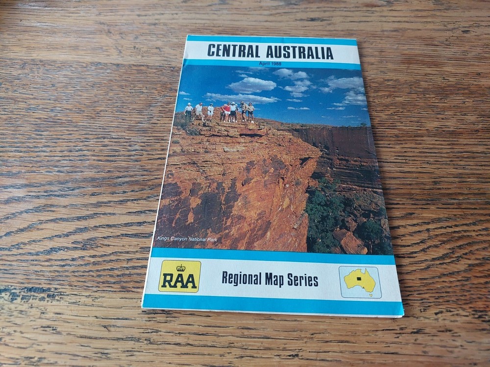 Central Australia RAA Vintage Large paper folded map 1988