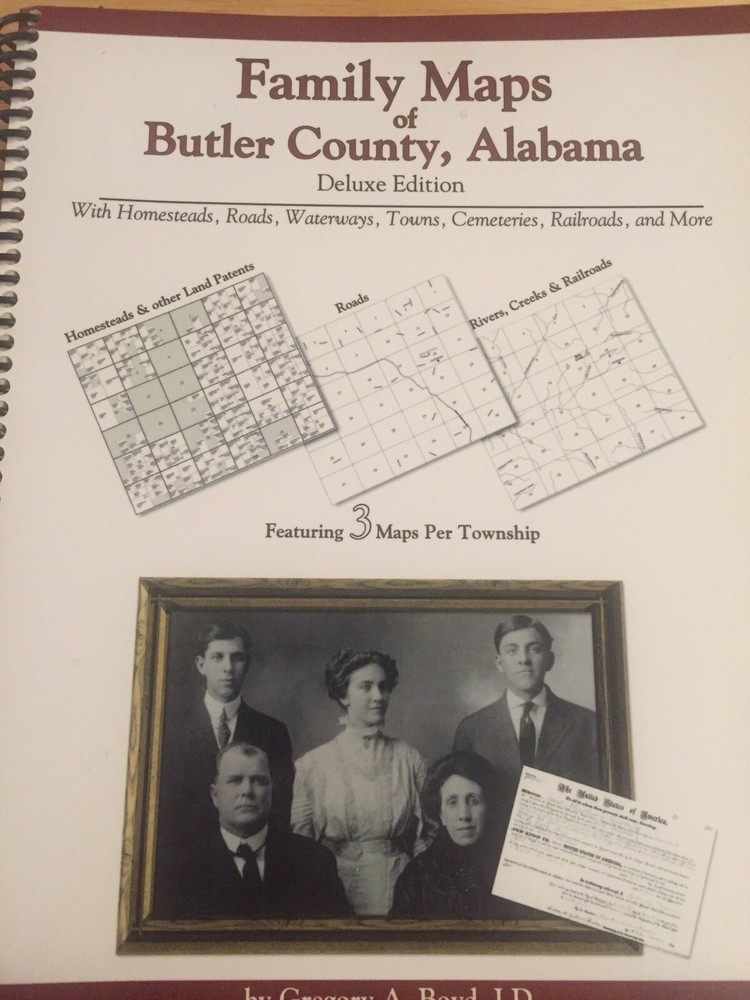 Family Maps of Butler County Alabama Genealogy Deluxe Edition Gregory Boyd