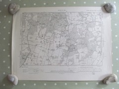 VINTAGE OS MAP OF THE BOLNEY AREA SUSSEX 1951 SIX INCHES – ONE MILE