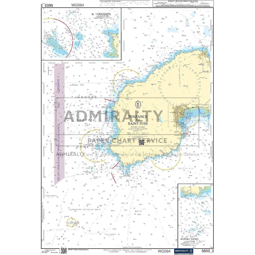 Admiralty Small Craft Chart 5603_3: Penzance to Saint Ives