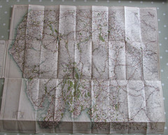 VINTAGE THE GRADED ROAD MAP THE LAKE DISTRICT GALL & INGLIS WATERPROOF CLOTH