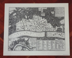 Map or ground plot of the City of London showing extent of the Great Fire 1666