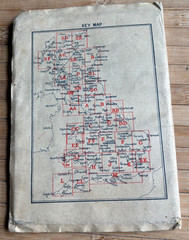 Somerset/Devon Motoring, Hiking vintage map Circa 1930s/40s