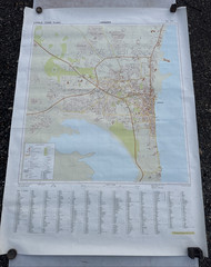 Vintage Cyprus Town Plans Map – Larnaka