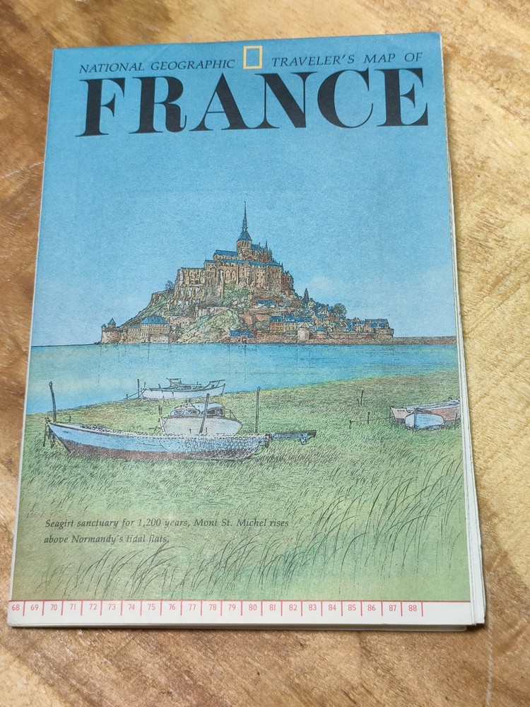 Vintage National Geographic Magazine Travelers Map Of France 1971 Festivals