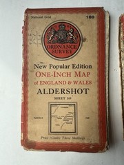 2 x Vintage Ordnance Survey One Inch Maps Hereford & Aldershot 1940 & 1952