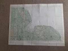 ORDNANCE SURVEY 1/4 INCH DISSECTED CLOTH MAPS COMPLETE SET OF 12 IN LEATHER CASE