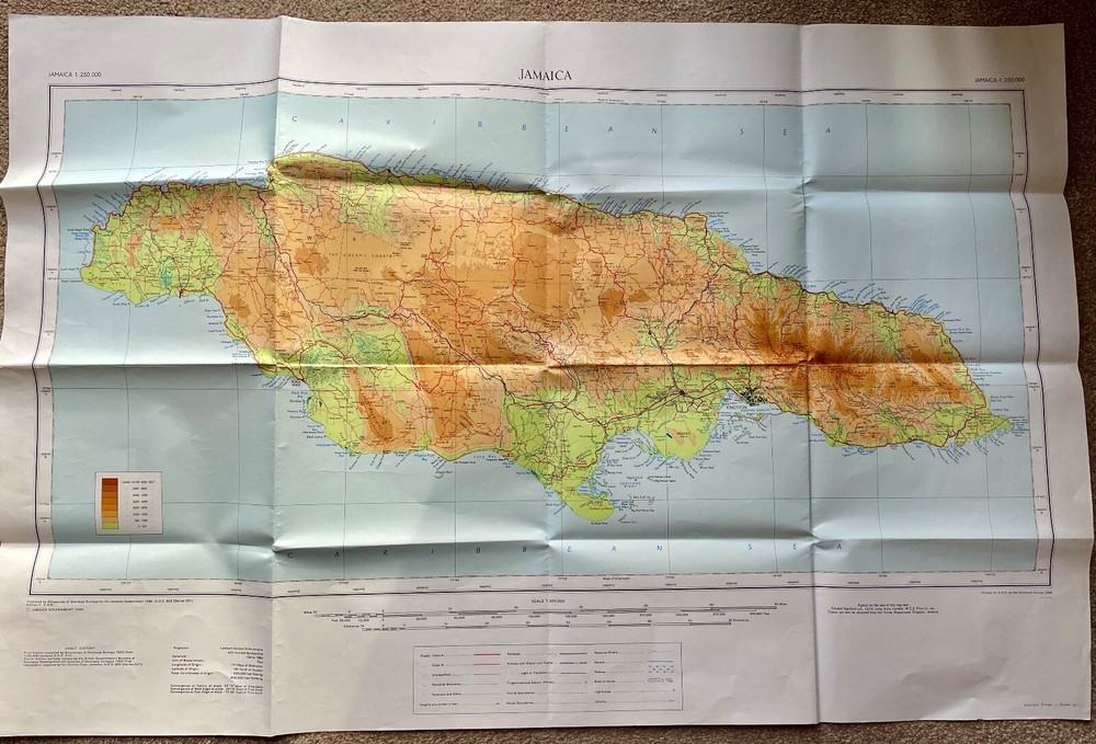 JAMAICA West Indies Directorate Overseas Surveys 1966 1:250,000