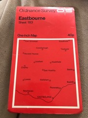 1969. EASTBOURNE 1” OS MAP.