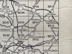 Vintage 2 & Half inch/1 mile, ordnance survey map, Sheet SP 03, Stanway, 1960’s