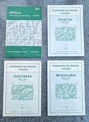 4x Swiss, Landeskarte Der Schweiz / Carte nationale de la Suisse maps 1:50,000