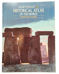 1965 Rand McNally Historical World Atlas Stonehenge Cover Made In USA FAST SHIP
