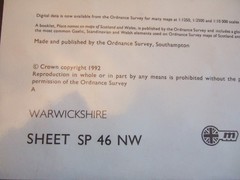 Ordnance Survey (OS) 1:10 000 Original Sheet Map, WARWICKSHIRE SP 46 NW, 1992