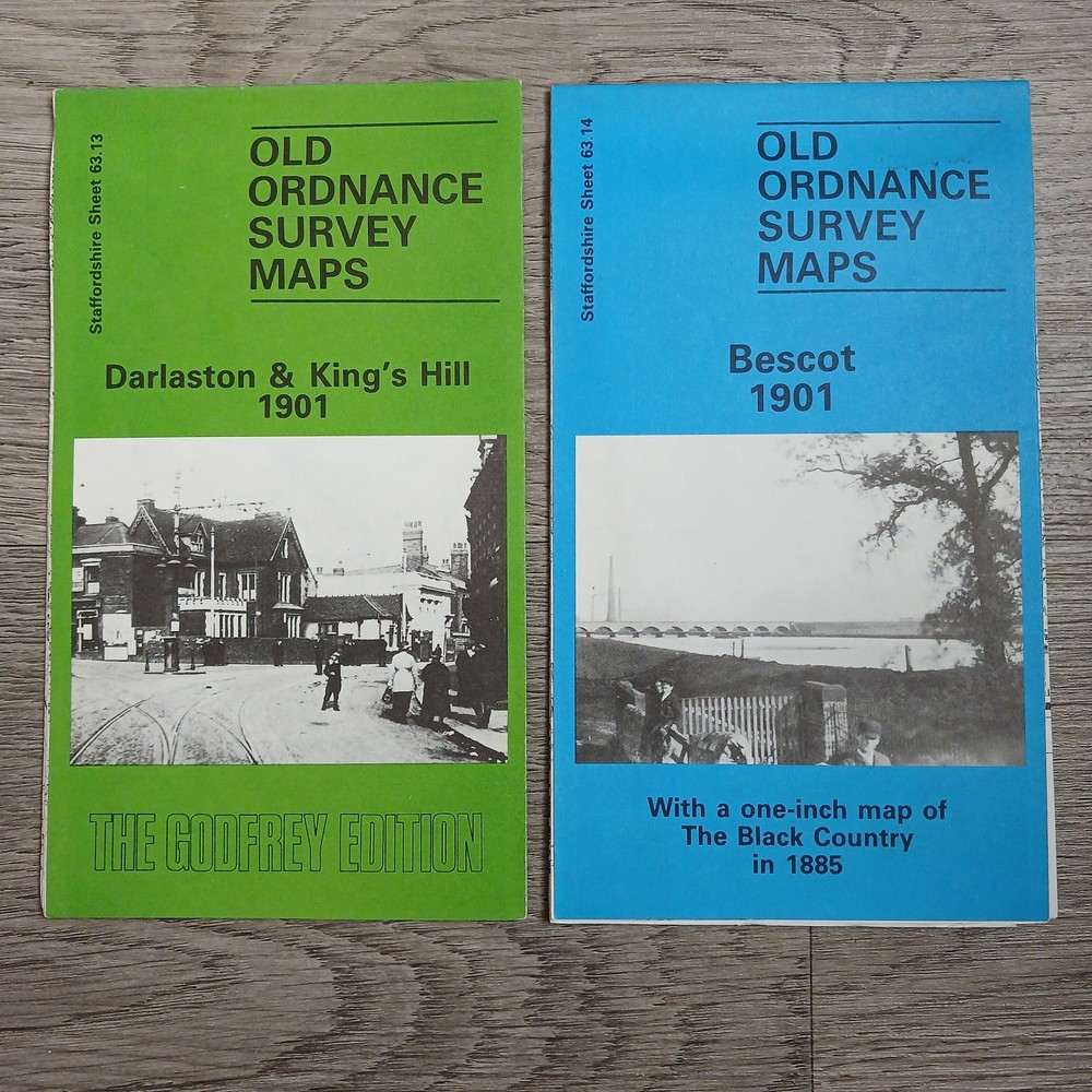 Alan Godfrey Old Ordnance Survey Maps Darlaston King’s Hill & Bescot 1901 Pair