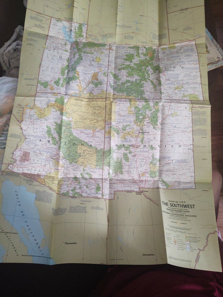 National Geographic NOS Close up of USA Arizona New Mexico Utah & Colorado