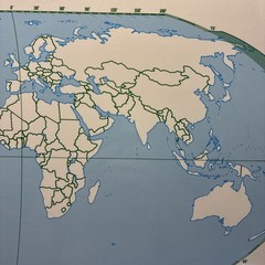 17″ x 22″ Rand McNally Markable Map of World and Outline Two-Sided Pre-owned