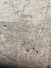 Haywards Heath/Burgess Hill/Hassocks Fold out street map with index Black/White