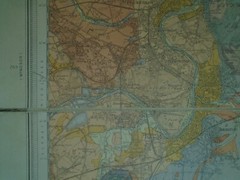 CLOTH DISS RARE Geology/Ordnance Survey South London 1921 Richmond, Chiswick