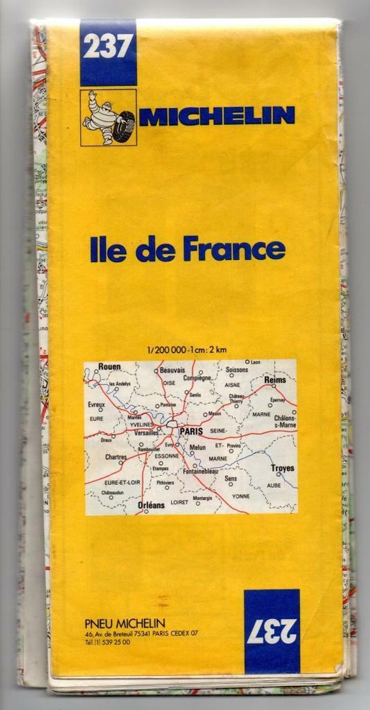 Michelin Map 237 Ile-de-France – Michelin – Pneu Michelin – Acceptable – Map