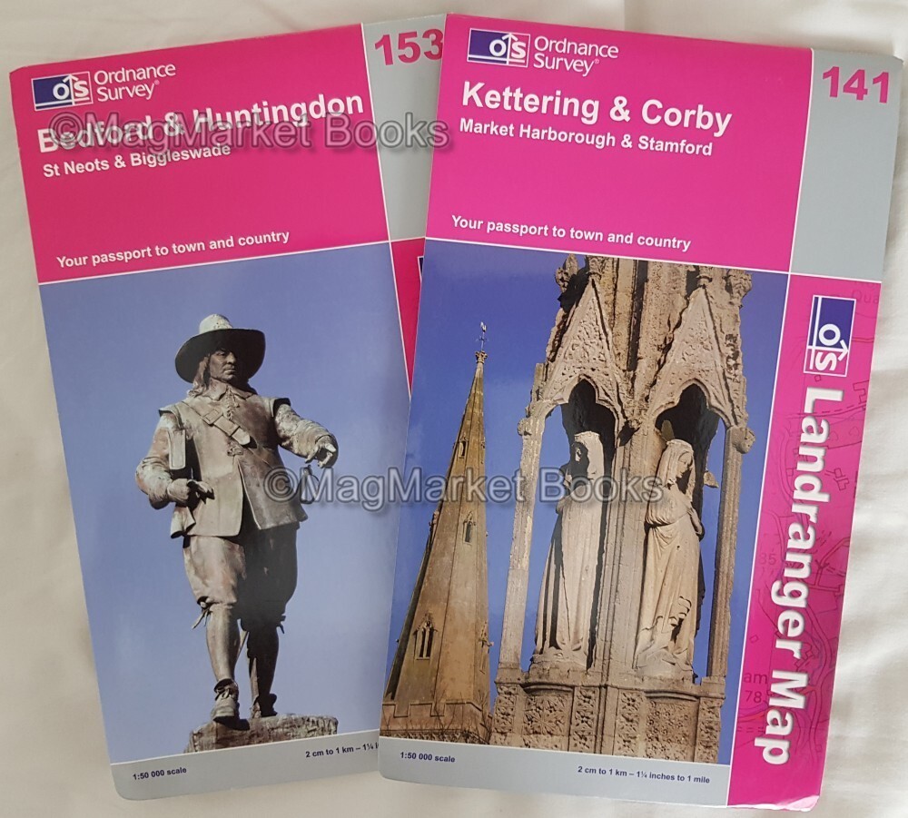 Ordnance Survey Map · Landranger Maps · Bedford & Huntingdon/Kettering & Corby