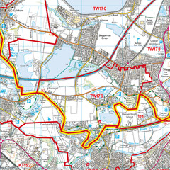 (G116) Map of Twickenham TW Postcode Sectors, Poster of Twickenham Postcodes