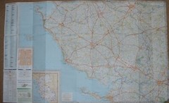Michelin Map-Loire Atlantique,Vendee-Scale 1cm=1.5km-both sides Nantes,Niort etc