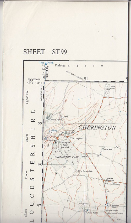 Ordnance Survey 1:25,000 First Series Map Sheet ST 99 Kemble