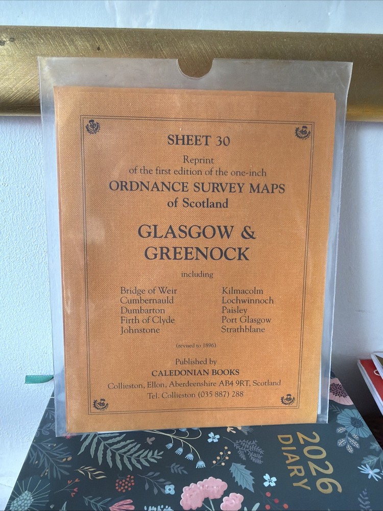 Sheet 30 Ordnance Survey 1st Edition Facsimile Glasgow Greenock