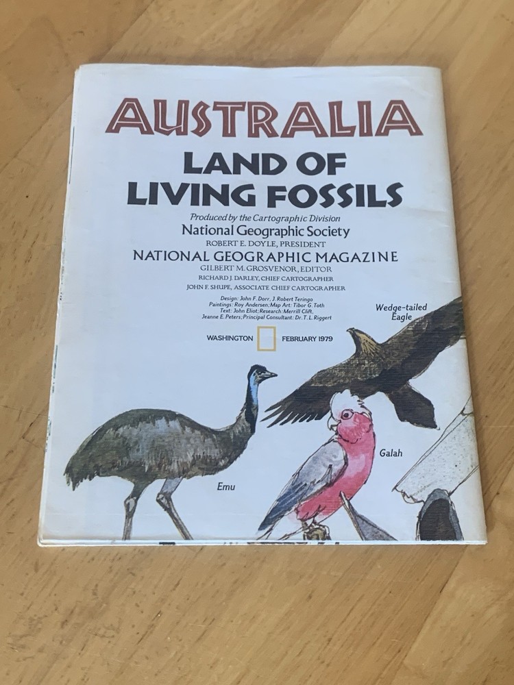 National Geographic Australia Land of Living Fossils Map Magazine 1979
