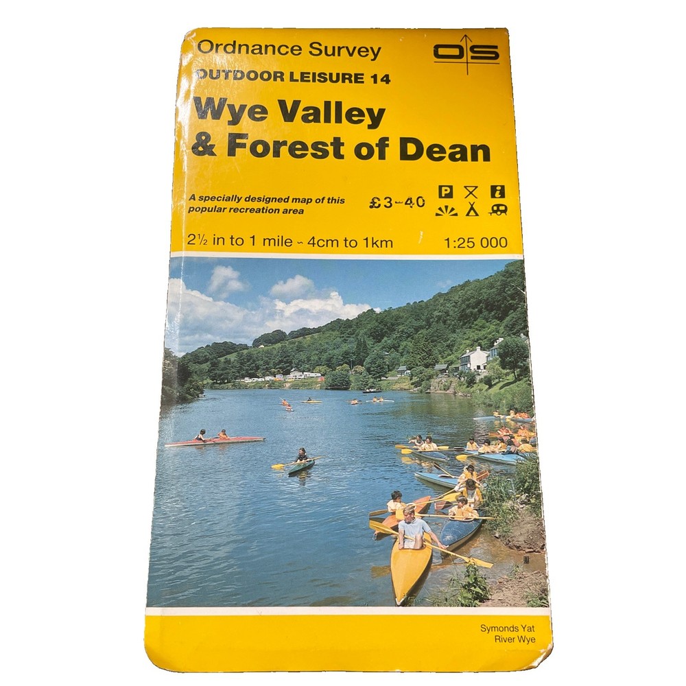 Outdoor Leisure Map 14 Wye Valley & Forest of Dean Ordnance Survey 1986