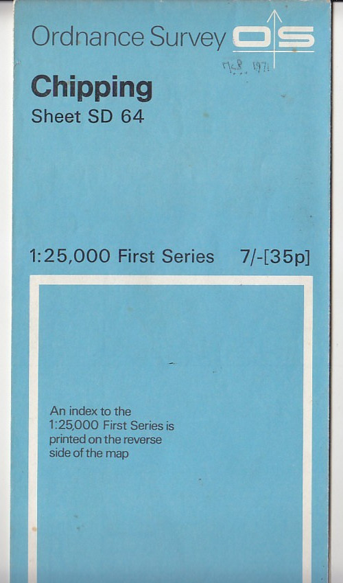 Ordnance Survey 1:25,000 First Series Map Sheet SD 64 Chipping