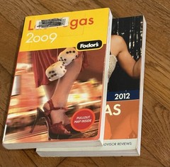 2 vintage Fodor’s travel guidebooks for Las Vegas 2009, 2012